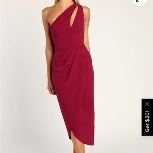 Lulus Magenta One-Shoulder Dress